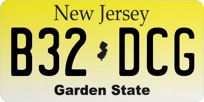 NJ license plate B32DCG
