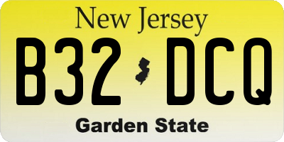 NJ license plate B32DCQ