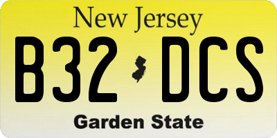 NJ license plate B32DCS