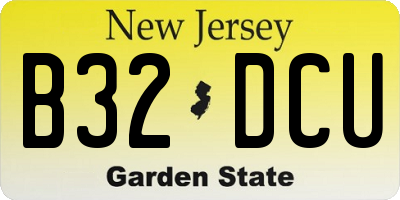 NJ license plate B32DCU