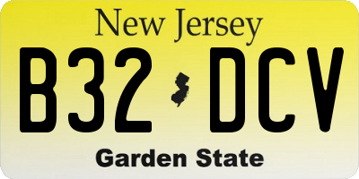 NJ license plate B32DCV