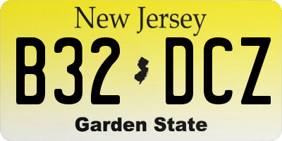 NJ license plate B32DCZ