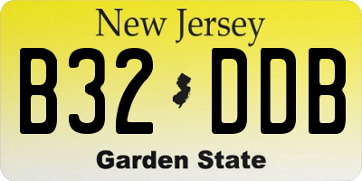 NJ license plate B32DDB