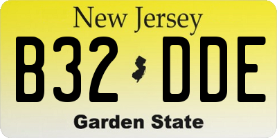 NJ license plate B32DDE