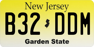 NJ license plate B32DDM