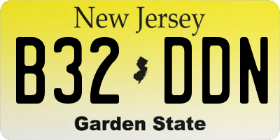 NJ license plate B32DDN