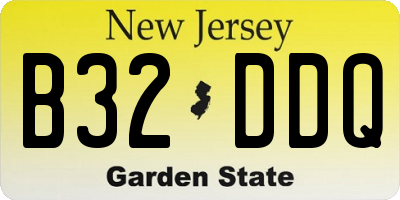NJ license plate B32DDQ