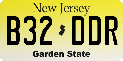 NJ license plate B32DDR