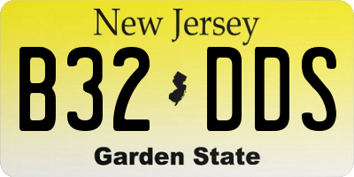 NJ license plate B32DDS