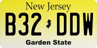 NJ license plate B32DDW