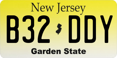NJ license plate B32DDY