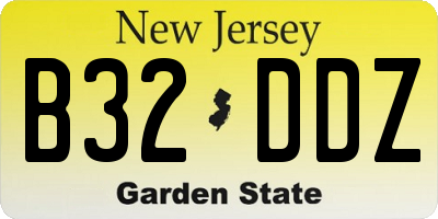 NJ license plate B32DDZ
