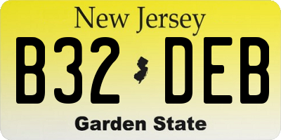 NJ license plate B32DEB