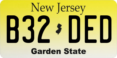 NJ license plate B32DED