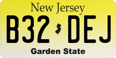 NJ license plate B32DEJ