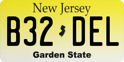 NJ license plate B32DEL