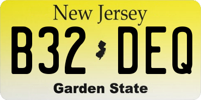 NJ license plate B32DEQ
