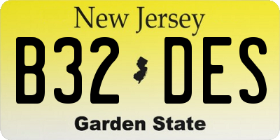 NJ license plate B32DES