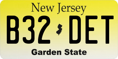NJ license plate B32DET