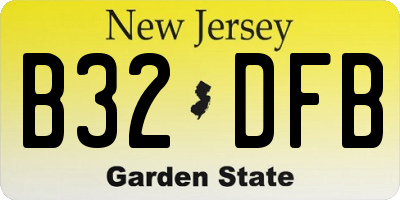 NJ license plate B32DFB