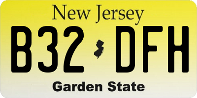 NJ license plate B32DFH