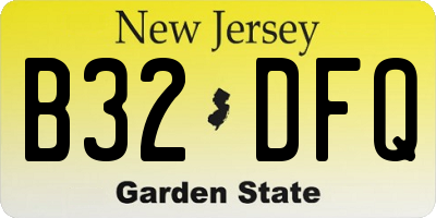NJ license plate B32DFQ