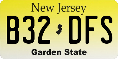 NJ license plate B32DFS