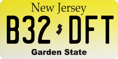 NJ license plate B32DFT