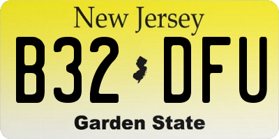 NJ license plate B32DFU
