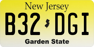 NJ license plate B32DGI