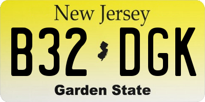 NJ license plate B32DGK