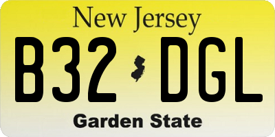 NJ license plate B32DGL