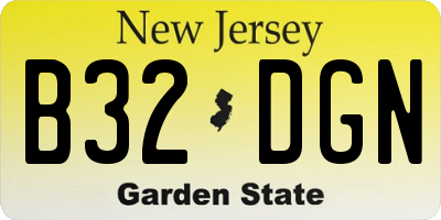 NJ license plate B32DGN