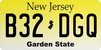NJ license plate B32DGQ