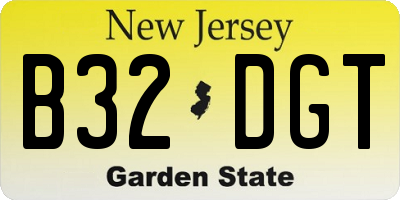 NJ license plate B32DGT