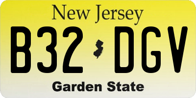 NJ license plate B32DGV