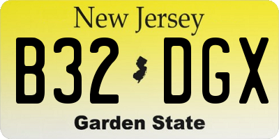 NJ license plate B32DGX
