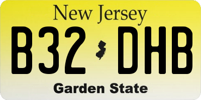 NJ license plate B32DHB