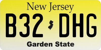 NJ license plate B32DHG