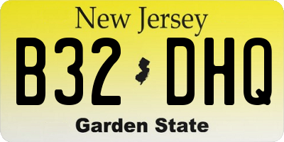 NJ license plate B32DHQ