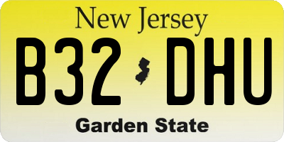 NJ license plate B32DHU