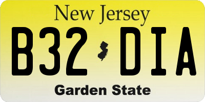 NJ license plate B32DIA