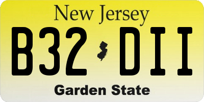 NJ license plate B32DII