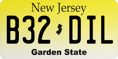 NJ license plate B32DIL