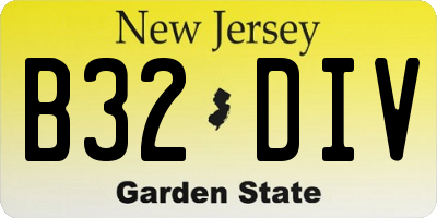 NJ license plate B32DIV