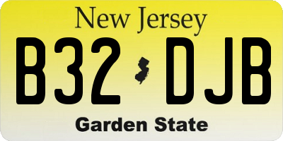 NJ license plate B32DJB