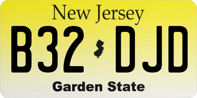 NJ license plate B32DJD
