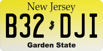 NJ license plate B32DJI