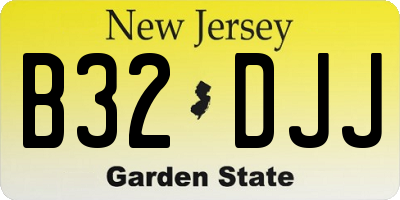NJ license plate B32DJJ