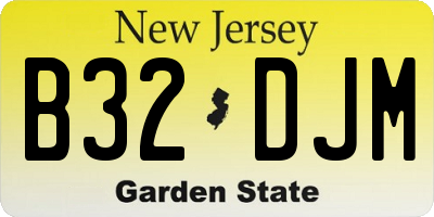 NJ license plate B32DJM